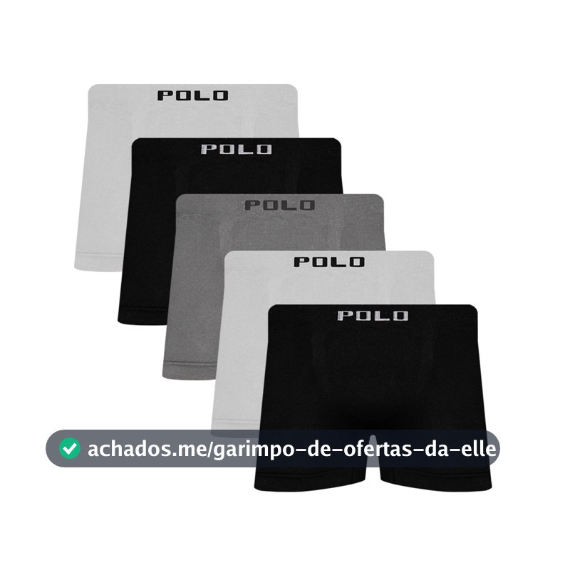 Kit 5 Cuecas Polo Star Boxer Microfibra Confortável Adulto Sortido