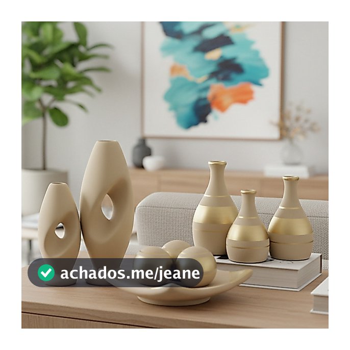 Conjuntos decorativo luxo 9 peças vasos cerâmica e enfeites para rack e centro de mesa decorar casa