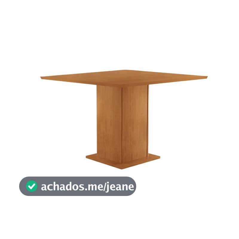 Mesa para Sala de Jantar Loren 90cm Tampo MDF Canto Reto Moderna Mobilia