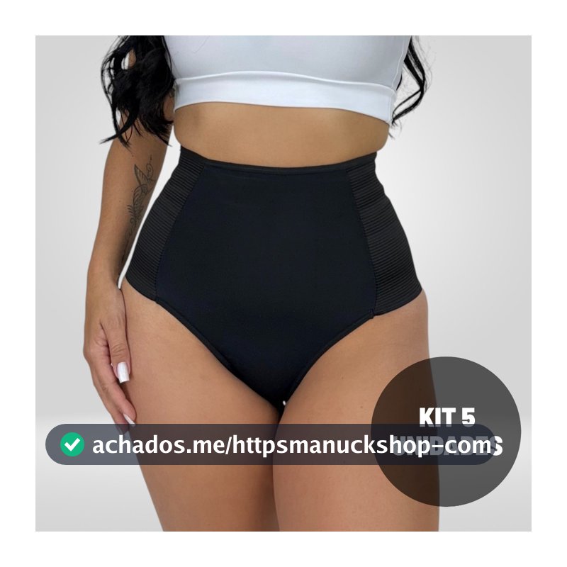 KIT 5 Cinta Modeladora Calcinha SUPLEX Cós Alto HOT PANT Calsinhas Plus Size  Forro 100% Algodão kit 5 ou 3 Pós parto
