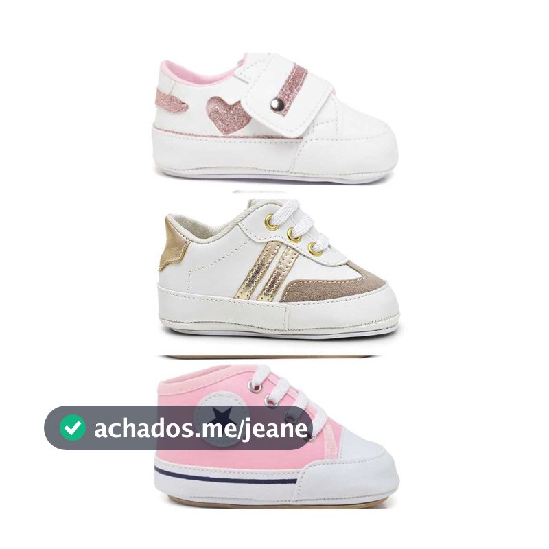 Combo Tênis  Sapatinho Bebê Menina Kit Com 3 Pares