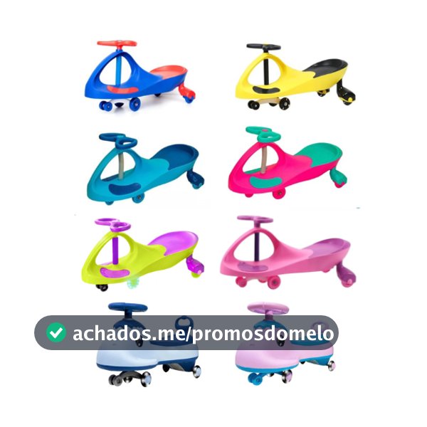 Carrinho de Rolimã Super Car com Led Suporta até 100kg Unitoys