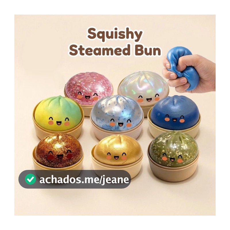 Bonito Simulação Pão Brinquedo Mole Macio Não-Pegajoso Cozido No Vapor Espremer Fidget Alívio Do Estresse De Descompress