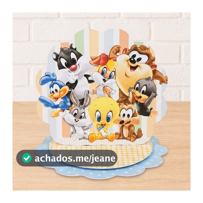 Kit Aplique 3D Cenário Em Pé BABY LOONEY TUNES – Tag Lembrancinha Festa | Aniversário (DESMONTADO)