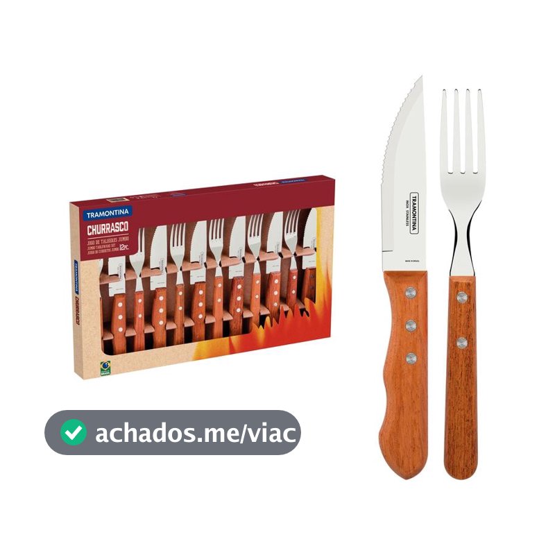 Jogo De Talheres Tramontina Churrasco Jumbo 12 Peças