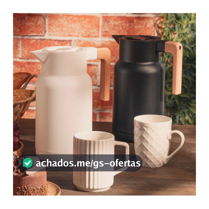 Garrafa Térmica com Cabo de Madeira Bambu Organic 1Litro - Lyor Chá Café