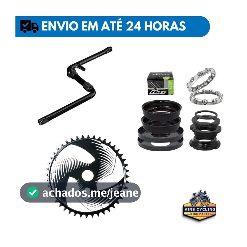 Kit Pedivela Monobloco 165mm + Coroa Viper Z1 44D + Central Neco - Completo Para Bike Aro 24 e 26