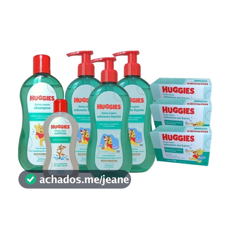 Kit Banho Bebê Huggies Disney Extra Suave c/ 8 Itens