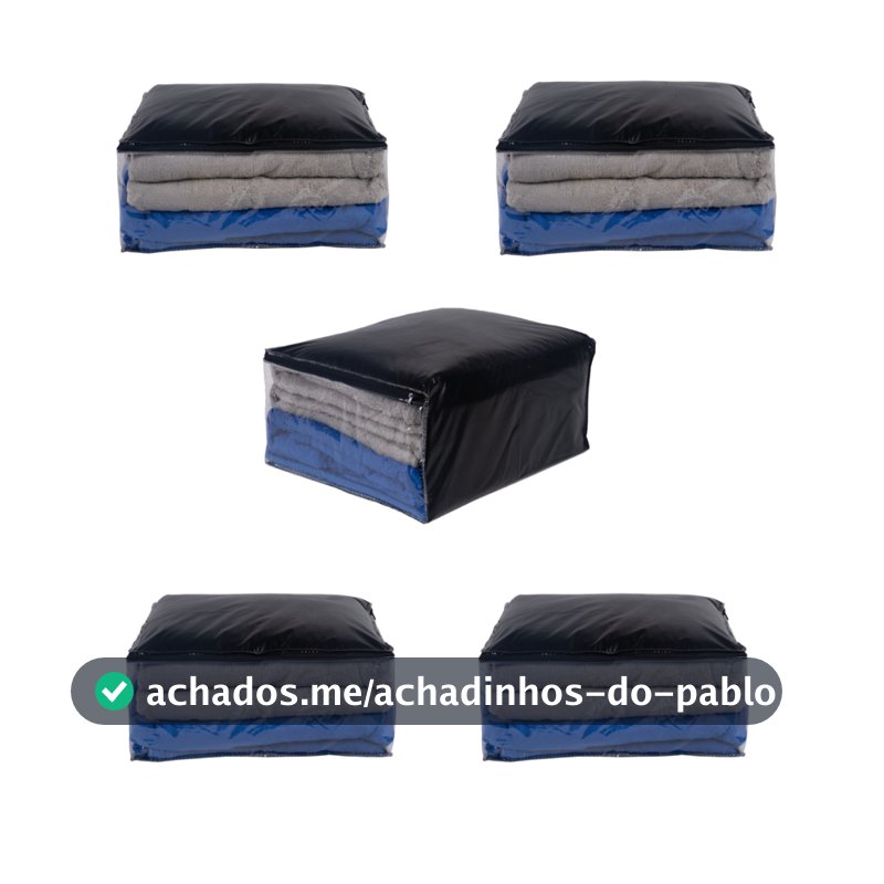 5 Sacos Organizador 45 x 35 x 20 Edredom Roupas Reutilizável Anti Mofo Enxoval Guarda Roupa