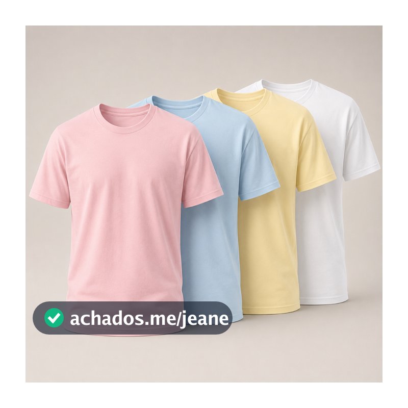 Kit 4 Camiseta Feminina 100% Algodão Básica Varias Cores Lisa Gola Redonda Camisa Regular e Plus Size