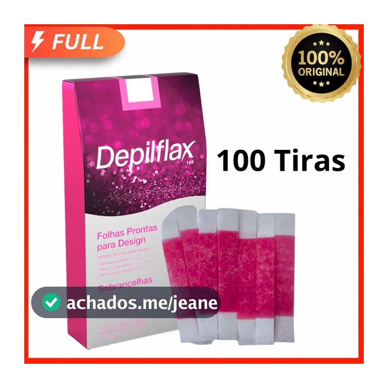 100 Tiras de Cera Depilatória Facial Tutti Frutti 50 Pares Unidades Sobrancelhas Buço — Prontas para Uso Depilflax
