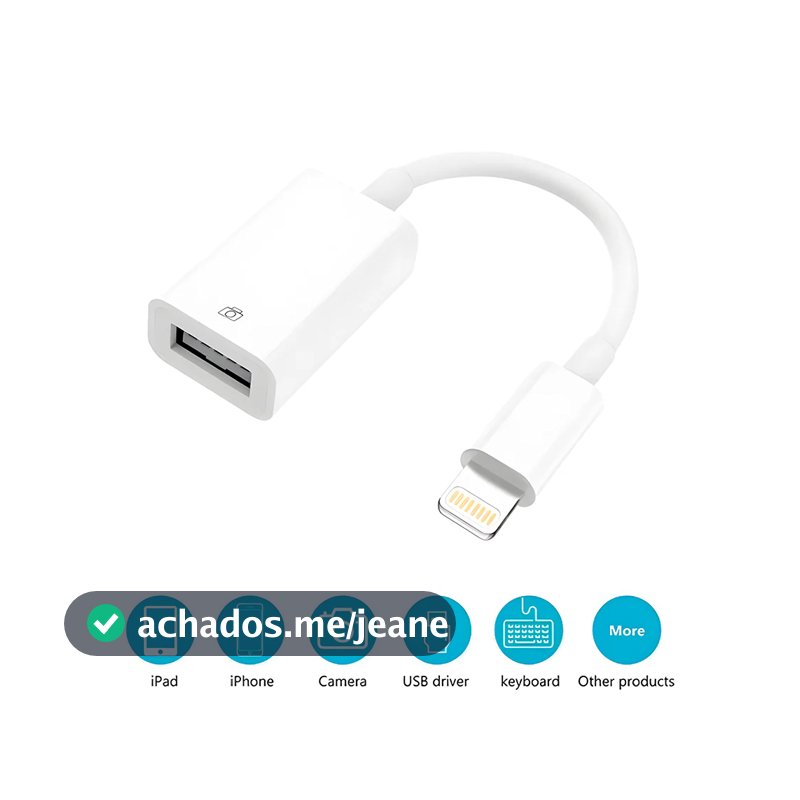 Adaptador OTG Lightning LE-0158 USB iPhone Pendrive Teclado Mouse iOS Transferência de Dados