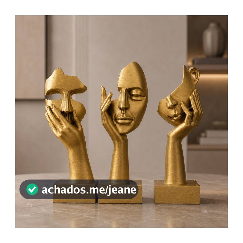 Kit Esculturas Rosto Abstrato Minimalista Decorativo Moderno Elegante Luxo Sala Aparado Mesa PremiumKit Esculturas Rosto