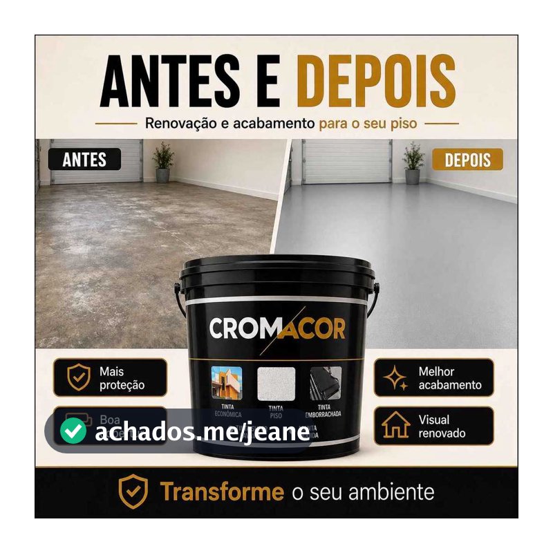 Tinta Piso Antiderrapante - 5 Kg - CromaCor - Interna e Externa - Alto Rendimento - Quadra, Telhado
