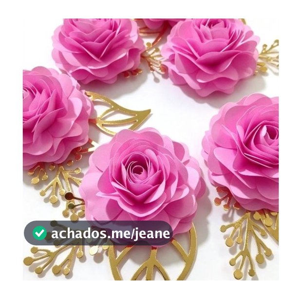 Flores para  decoração 6 unidades com folhas pétalas coração