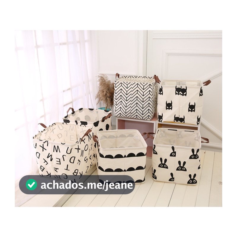 Cestos Organizador Multiuso Dobrável Roupa Brinquedo Tecido 30x30cm