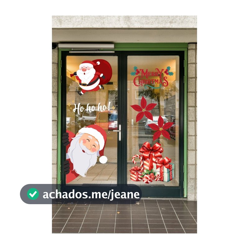 Adesivo de Natal para Parede ou vitrine de loja – Papai Noel 30cm a 50cm