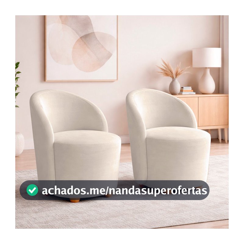 Kit 2 Poltrona Orgânica Denver Decorativa para Sala Quarto