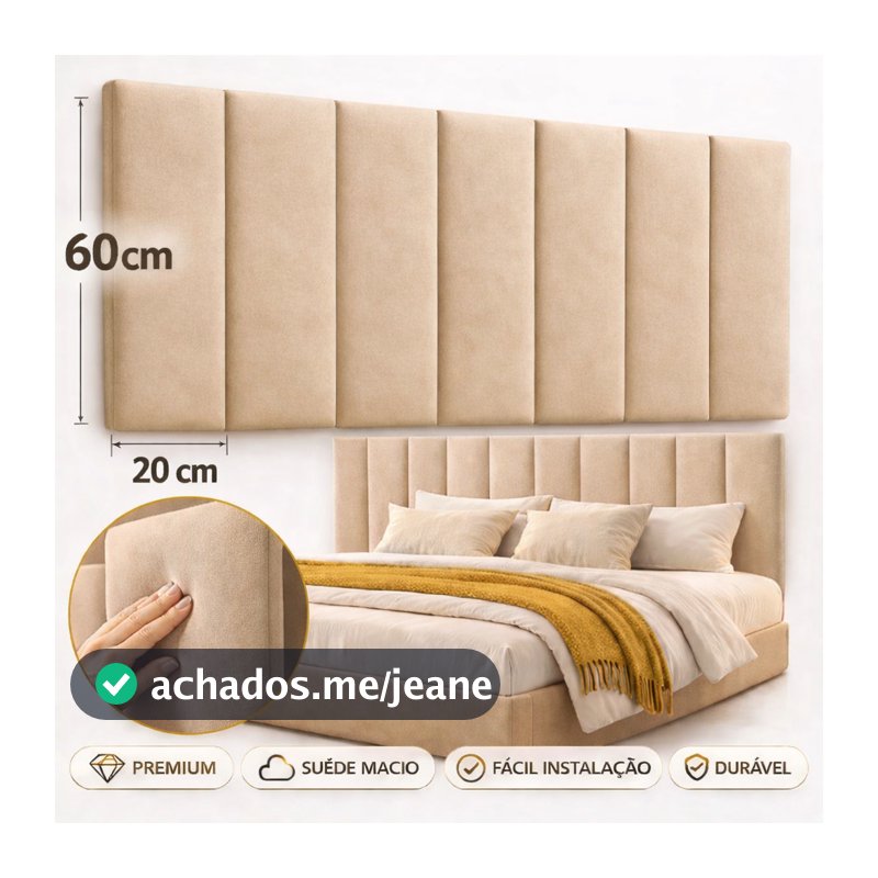 Cabeceiras de Cama Casal King Premium 60x20cm Decorativas | Opções para Solteiro Casal Queen King