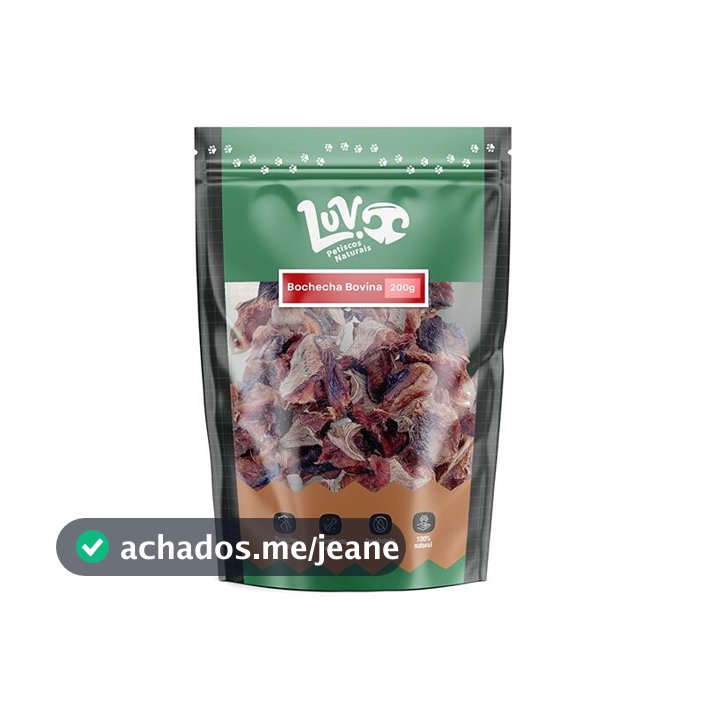 Bochecha Bovina Petisco Natural para Cães 150gr - Luv
