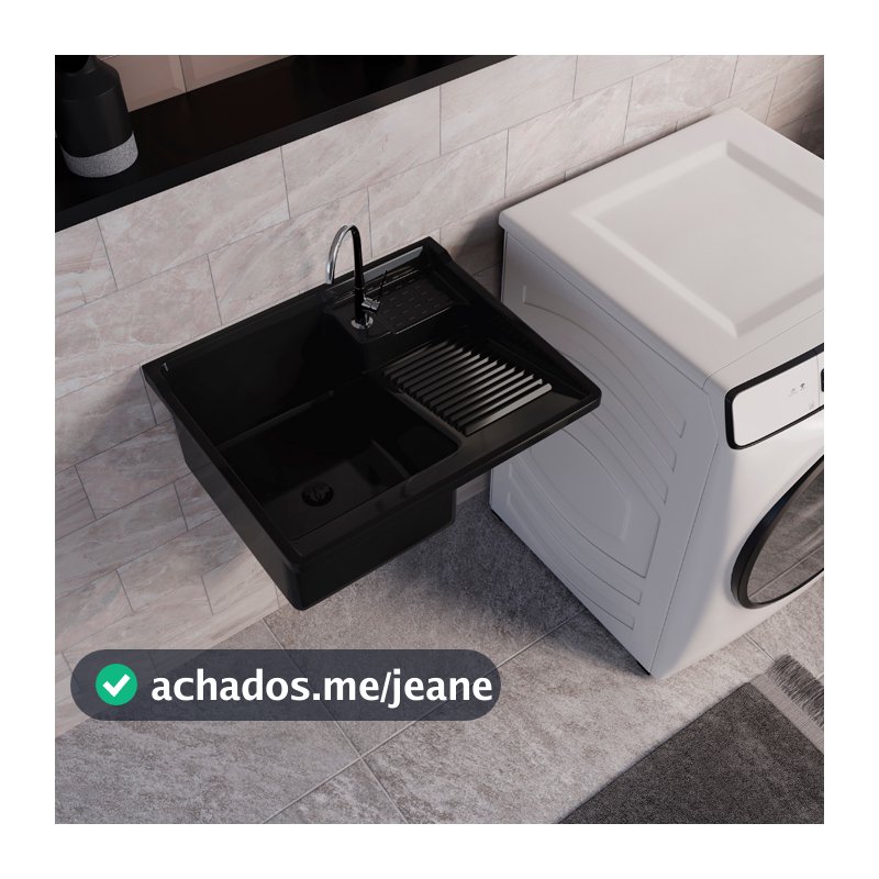 Tanque Lavar Roupa Lavanderia Kit Completo 30L Plástico de Parede Com Esfregadeira Lateral EJV SHOOP