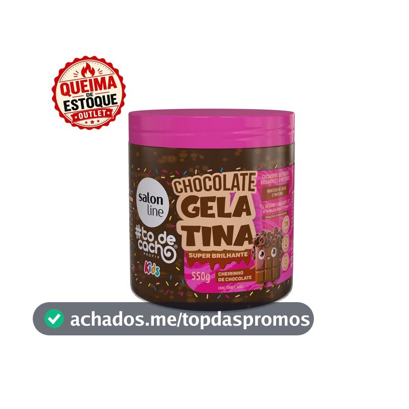 Gelatina Chocolate #todecacho Kids Super Brilhante 550g