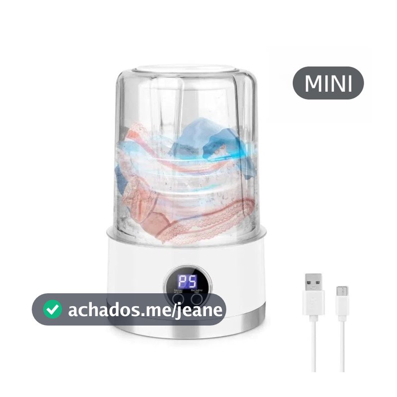Mini Máquina de Lavar Roupa Portátil Automática 1000ml – para Roupas Íntimas, Meias