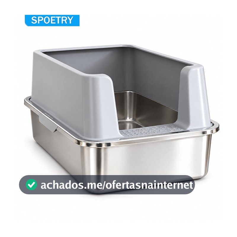 Banheiro Gato Fechado Caixa De Areia Fechada Grande Aço Inox Prata