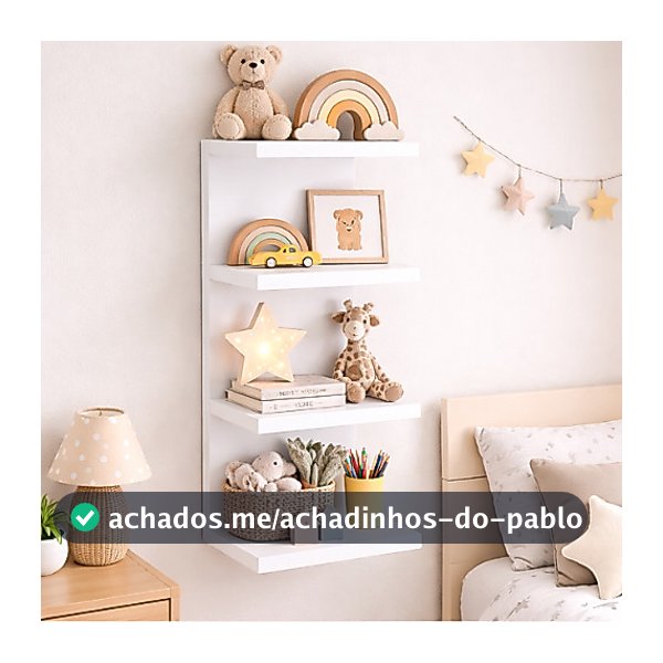 Prateleira Torre de Parede Branca 85cm MDF para Organização e Decoração