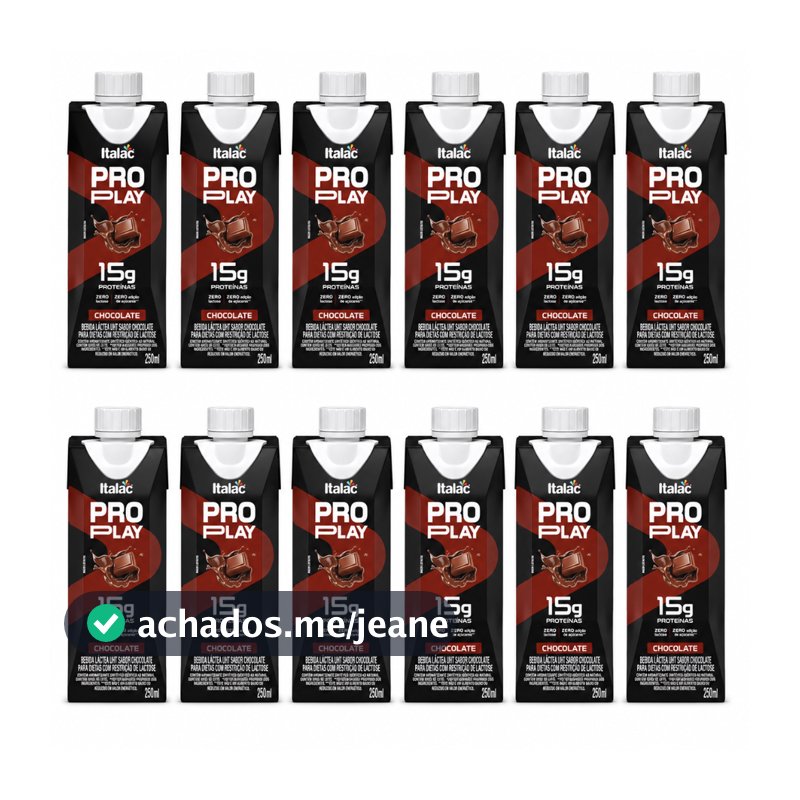 12 Pro Play Italac  250ml | 15g Proteína Zero Lactose Bebida Proteica Original