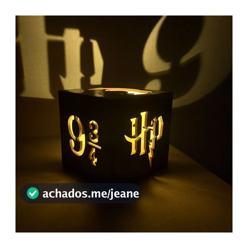 Luminária Decorativa Harry Potter Caixa MDF com Vela LED