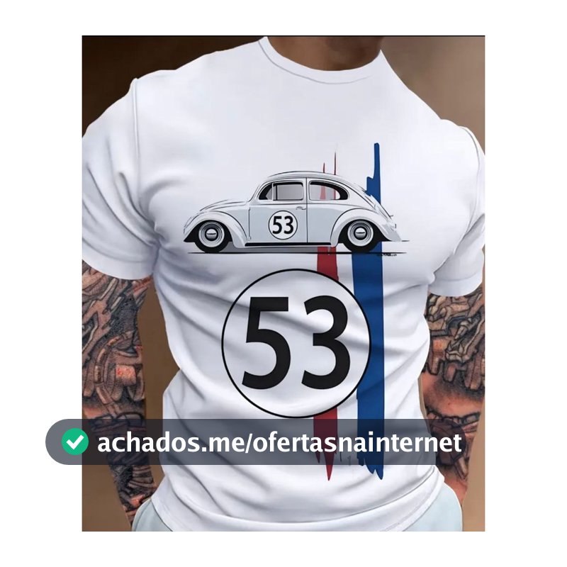 Camiseta Masculina Casual Fusca 53 100% Algodão