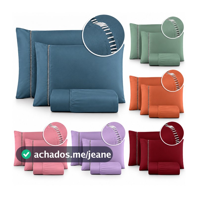 Kit Jogo Lençol De Cama Casal 3 Peças Liso Com Elástico Fronha Ponto Palito