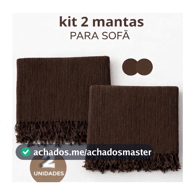 Kit 2 Mantas Para Sofá ou Cama Luxo 2,10x1,20 Tipo Capa Protetora
