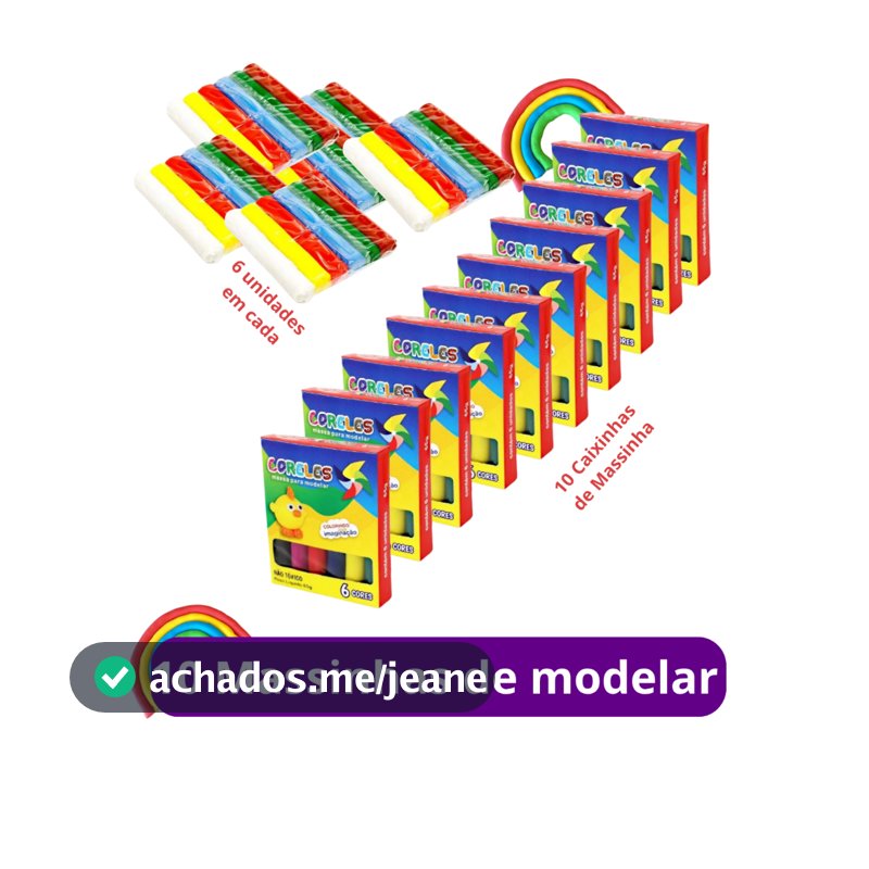 Kit 10 Caixas Massinha de Modelar com 6 Cores Kit Festa Intantil Lembracinhas 65g