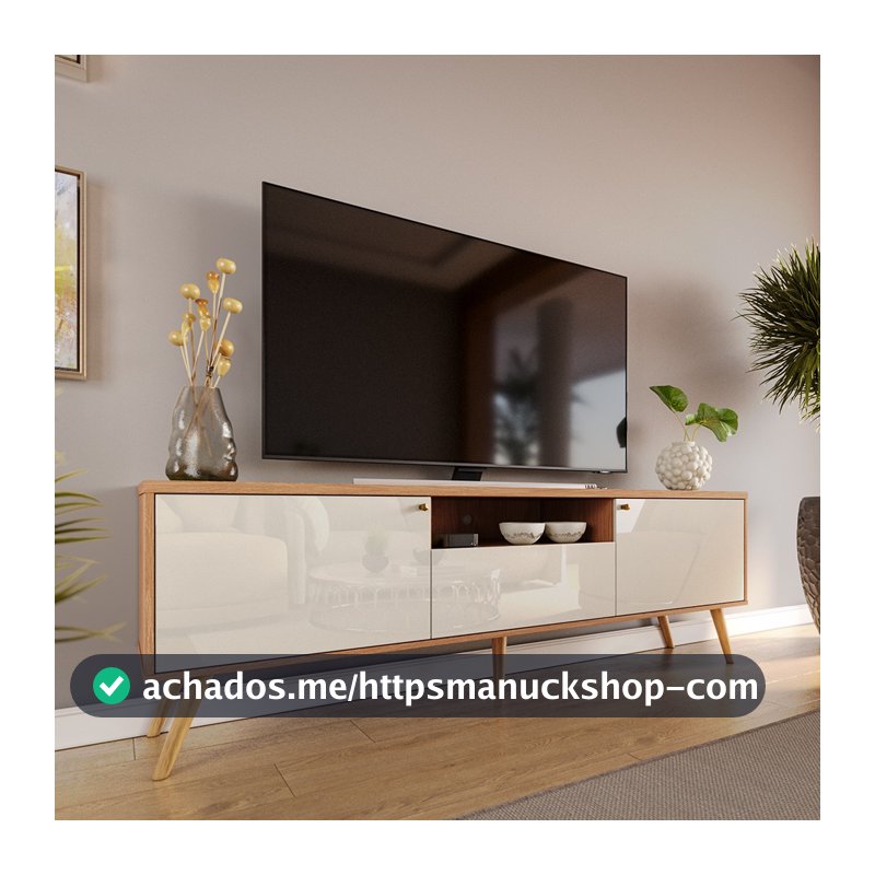 Rack Movelove Para Sala Estar Quarto Tv Até 70 Polegadas 1,83m 5 Pés Madeira Sevilla Opção Cores