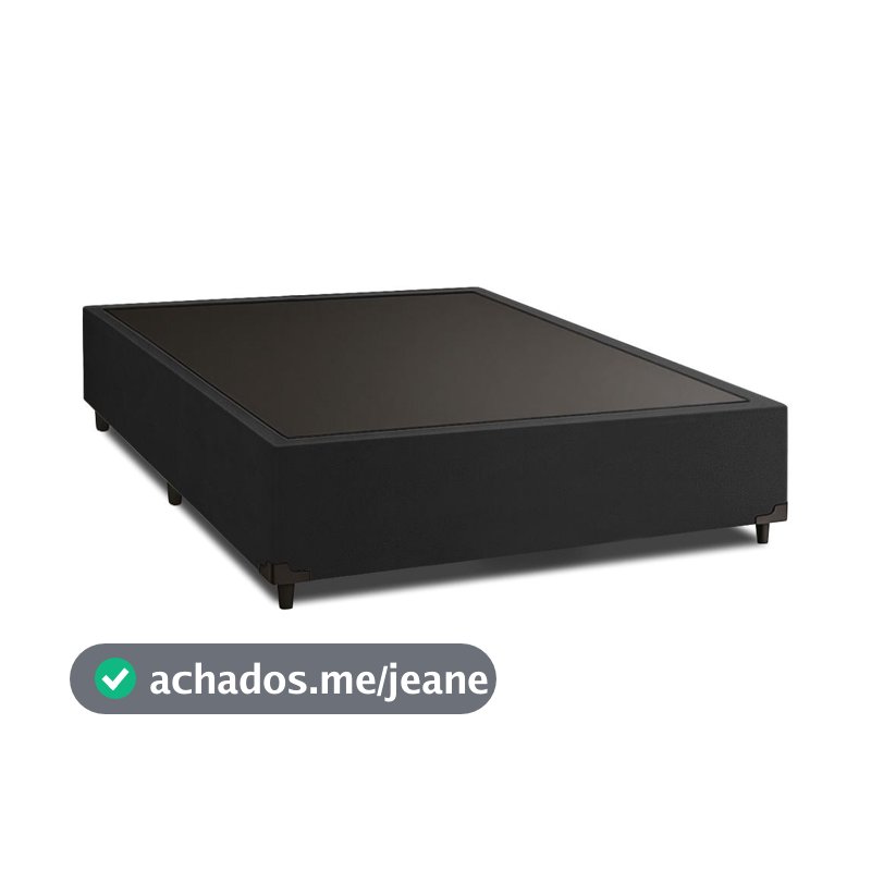 Cama Box Casal 1,38m Com 38cm De Altura Suede Prince Preto
