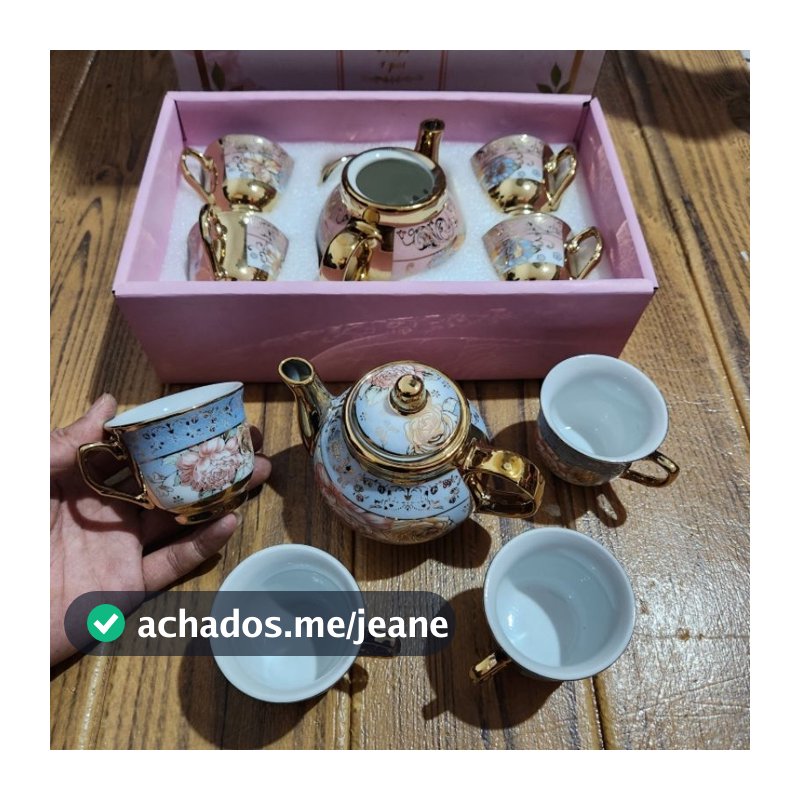 Xícara de café kit com Bule porcelana mega top2