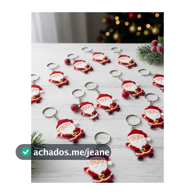Chaveiro Papai Noel Natal - Lembrancinha Final de Ano (10 Peças)