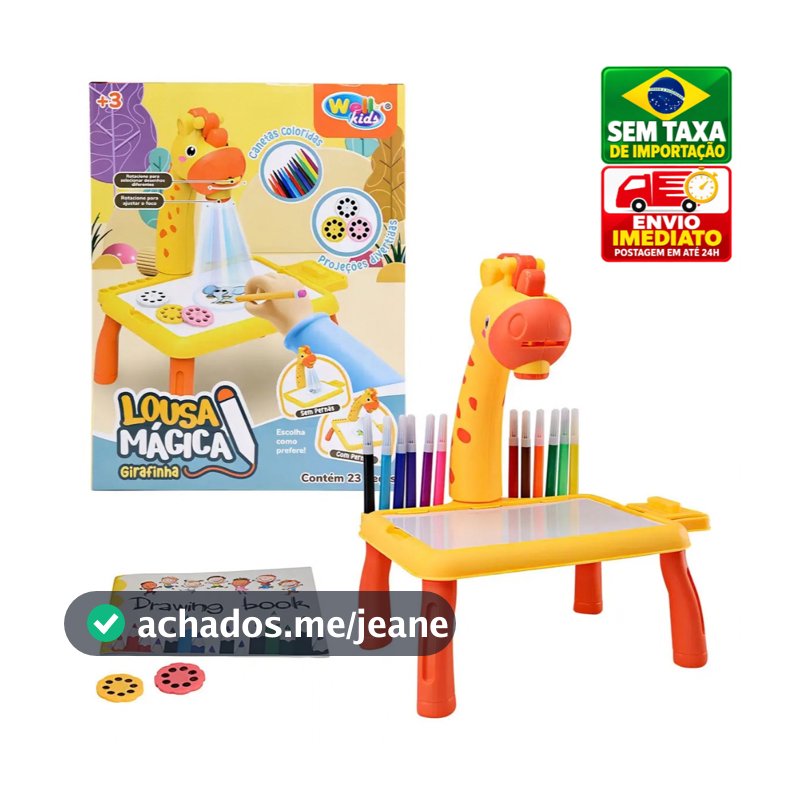 Lousa Mágica Infantil com Mesa Projetora com Canetinhas