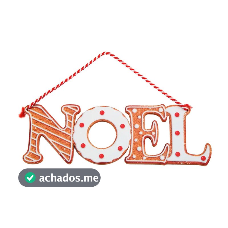 Enfeite Decorativo de Natal - Placa de Pendurar Noel - 23cm - 1 unidade - Cromus - Rizzo
