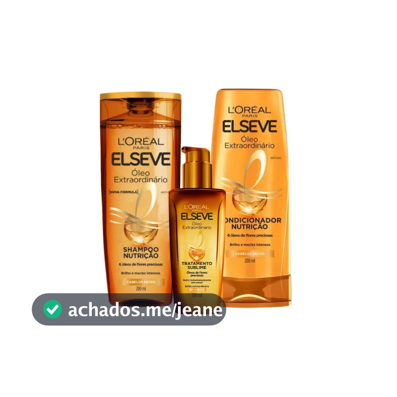 Kit Óleo Extraordinário Sh 200ml + Cond + Oleo Elseve