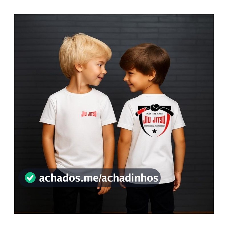 Camisa Infantil Jiu-jitsu Algodão Camiseta Estilo Luta Básica