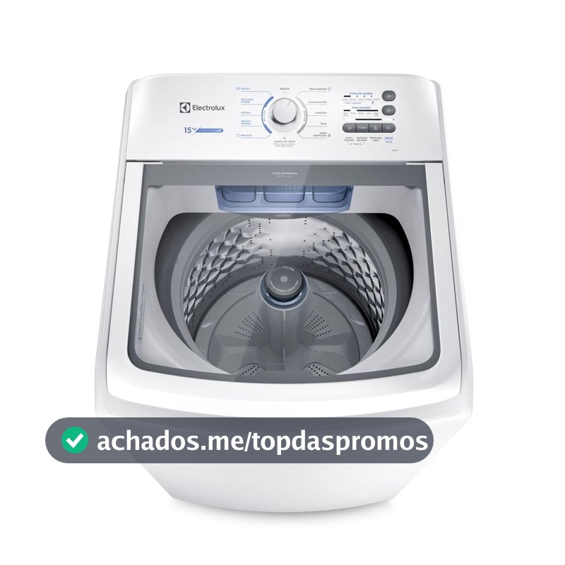 Máquina de Lavar Electrolux 15kg Branca Essential Care com Cesto Inox e Jet&Clean (LED15)