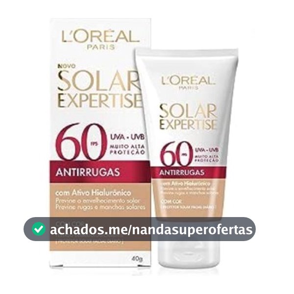 Protetor Solar Facial Loreal Antirrugas com cor FPS 60