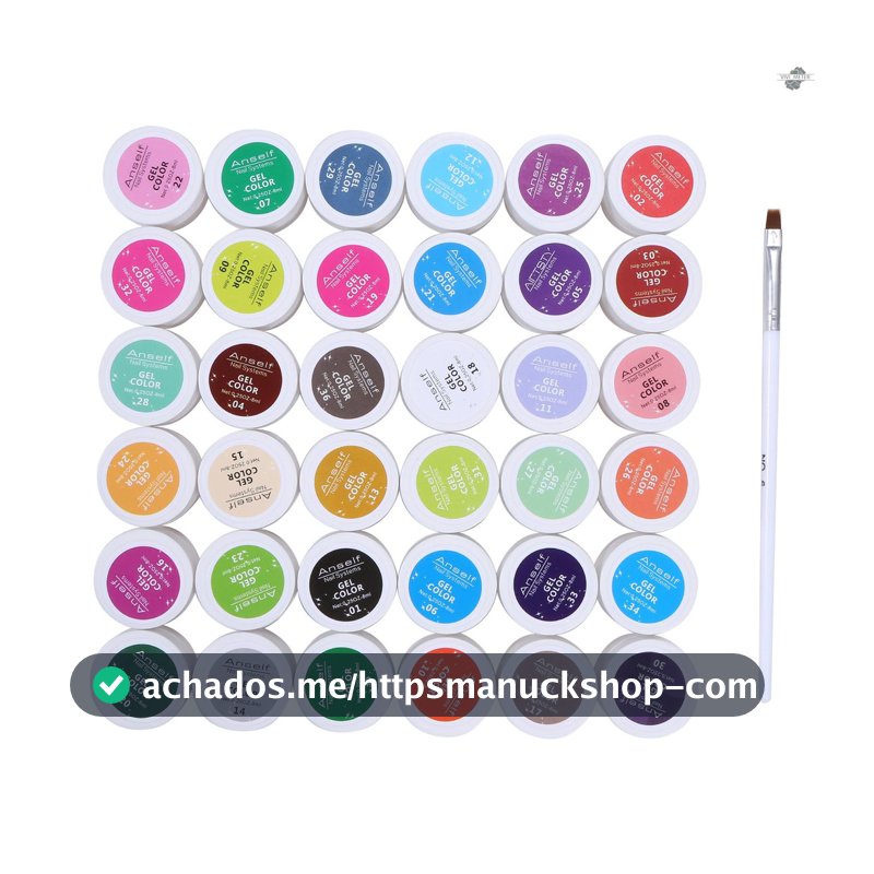 Vivi Anself Gel Uv 36 Cores Para Nail/Art Com Pincel De Unha