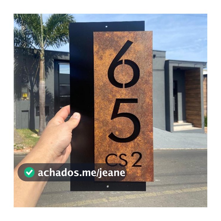Número Residencial Premium Aço Corten