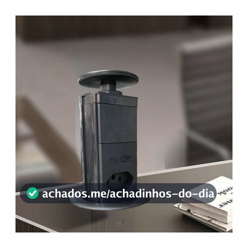 Tomada Mesa USB Tipo-C 3 Pinos Bivolt Carregamento Rápido Toque Proteção Escritório Casa VANT