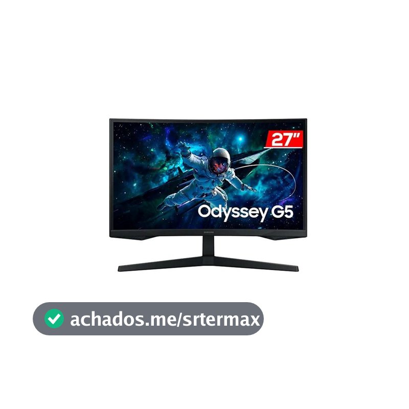 Monitor Samsung Odyssey  G5  27" QHD VA LS27CG552ELMZD  165HZ 1 (MPRT)  Display Port HDMI Headphone USB-C