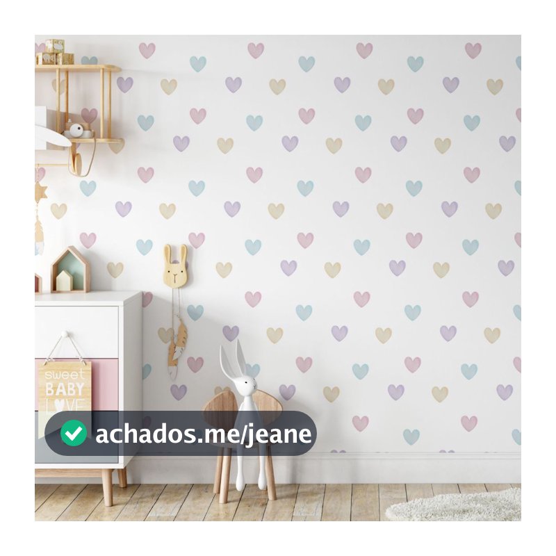 Kit 100 Adesivos De Parede Infantil Corações Coloridos Menina Bebê Aquarela Quarto